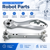 Pièces de robot en aluminium usinées CNC sur mesure de haute précision à 3, 4 et 5 axes, composants de bras robotique, fabrication de cadre