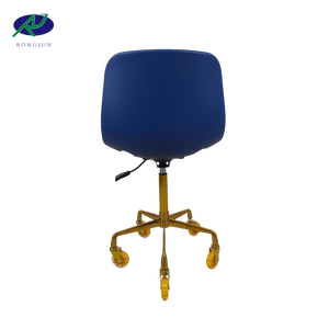 Silla de Barbería, Hospital, Médica, Antiestática, con Respaldo de PU, Altura Ajustable, Giratoria, con Ruedas de PU, Industrial, de Laboratorio, Azul - Product Image 3