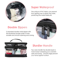 Sac de voyage Transparent à cosmétiques, sac de maquillage en PVC pour femmes, fermeture éclair, pochette à beauté, organisateur de maquillage, sac de lavage de toilette