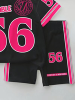 Ensemble deux pièces en soie de lait pour enfants, t-shirt et short, imprimé lettres, tenue de sport pour filles, vente en gros
