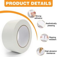 Ruban adhésif blanc en PE, simple face, caoutchouc, imperméable, résistant à la déchirure, robuste, pour réparations industrielles, usage professionnel, longueur personnalisée