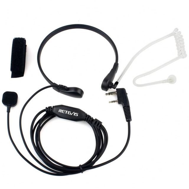 RETEVIS 2 PIN Throat Mic Radio Earpiece PTT Headset for Kenwood RETEVIS WOUXUN TYT BAOFENG 888s UV5R WOUXUN PUXING LINTON Radios