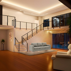 Modern Design Black <strong>Metal</strong> <strong>Handrails</strong> <strong>for</strong> Outdoor <strong>Steps</strong> &amp; Front Porch Wire Railing Deck Railings Durable Steel <strong>Handrail</strong> <strong>for</strong> Stairs - Product Image 4