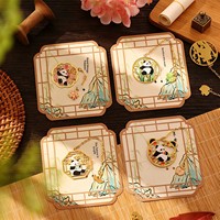 Pembatas Buku Logam Berlubang Motif Panda Kartun Penanda Halaman Gaya Cina yang Indah Hadiah Budaya Kreatif untuk Anak-anak dan Pelajar