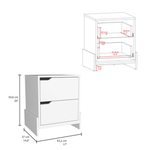 โต๊ะข้างเตียงลุสพร้อมลิ้นชัก 2 ช่อง ที่เก็บของทันสมัยสำหรับห้องนอน - Product Image 3