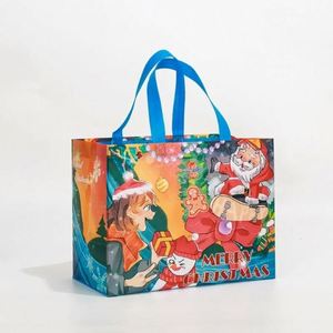 Versatile Reusable Tote for Christmas Party Favor Gift Packaging <b>Printed</b> Design Laminated Non Woven Bag - Product Image 4