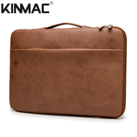 KINMAC-Sac à bandoulière en cuir résistant à l'eau de protection à 15.6 ° pour ordinateur portable de 360 pouces