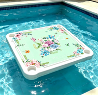 Tapis flottant portable pour fête au bord de la piscine, table de mahjong en mousse EVA imperméable, tapis flottant pour jacuzzi, jeux de lacs