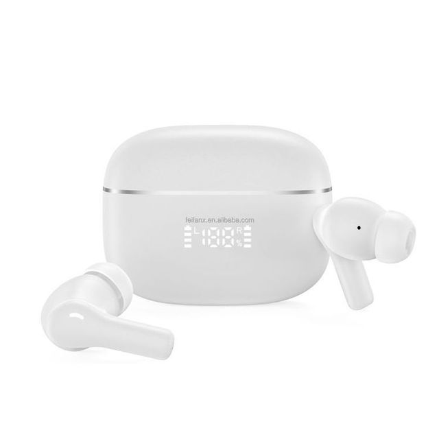 High Quality ABS LED Digital Screen Display Noise Cancelling Wireless Earbuds 6 Mics Stereo ENC In-Ear ANC Hybric Earphones