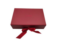 Vente en gros de boîtes magnétiques pliables en papier boîte-cadeau d'emballage en carton magnétique de luxe personnalisée avec nœud de ruban à l'avant