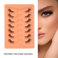 Saint-Valentin - Lot de 10 paires de faux cils épais en poils synthétiques semi-naturels, effet queue de renard, extension naturelle, noir naturel