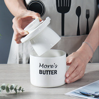 Récipient à beurre et fromage en céramique française avec logo personnalisé Beurrier en porcelaine avec couvercle