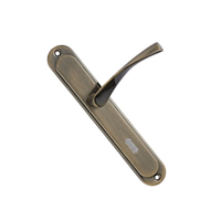 Poignée de porte intérieure en aluminium bronze sur plaque de fer pour porte en bois