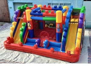 Château gonflable avec double toboggan, structure de jeu combinée pour enfants, château gonflable de qualité commerciale - Product Image 3