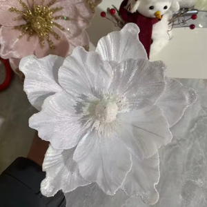 Flor de Magnolia Artificial para Decoración de Árbol de Navidad, 22cm, Adornos Colgantes Florales de Poliéster, Decoración para el Hogar, Fiestas, Boutique - Product Image 6