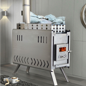 Moderna Estufa de Sauna de Madera Sólida de Cedro Rojo de 6KW con Chimenea Acrílica de Alta Calidad y Función de Vapor Seco para Villas - Product Image 1