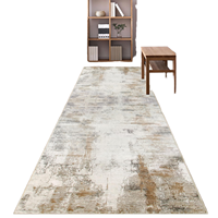 Famibay Faux Cashmere Abstract Pattern Hallway Runner Rug 80x300CM Non-Slip Washable for Entryway Bedroom Kitchen