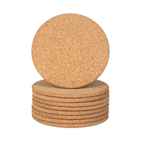 Sous-verres en liège écologiques en gros, 90*5 mm, sous-verres ronds en liège pour bureau et sous-verres pour tasses, nouveau design personnalisé