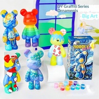 Kit de peinture fluide pour enfants : Ours Violent à peindre soi-même, Ours blancs créatifs faits à la main, 23 cm