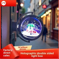MACCAN Boîte à lumière holographique 3D à vision directe, étanche pour extérieur, double face, contrôlée par application, panneau d'affichage dynamique de 65 cm