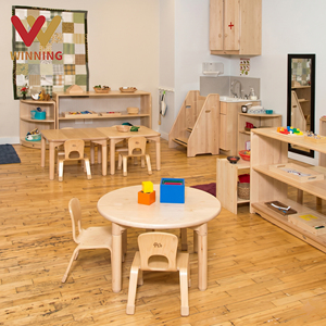 Ensembles de meubles Montessori en bois sécurisés pour garderies et maternelles avec <span class=keywords><strong>table</strong></span> et chaise d'apprentissage, conçus pour l'éducation de la petite enfance - Product Image 1