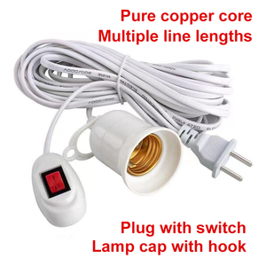 Douille à vis universelle à <span class=keywords><strong>suspension</strong></span> E27 avec interrupteur convertisseur d'adaptateur de support de prise de lampe avec interrupteur longueur de <span class=keywords><strong>fil</strong></span> de 3m - Product Image 6