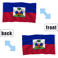 Drapeau d'Haïti personnalisé en polyester pour extérieur, bannière murale nationale haïtienne avec œillets en laiton