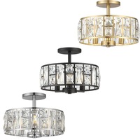 Lampe en fer et cristal de style américain, élégante, nordique, moderne, minimaliste, créative, éclairage de plafond pour salle à manger, chambre à coucher, salon