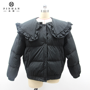 Ropa de invierno con cuello cuadrado de encaje para niña, abrigos de plumón con cierre de botones para <span class=keywords><strong>mujer</strong></span>, chaqueta acolchada de invierno acolchada de plumón de <span class=keywords><strong>ganso</strong></span> para <span class=keywords><strong>mujer</strong></span> - Product Image 1