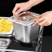 Support de présentation alimentaire durable pour buffet d'hôtel, équipement en acier inoxydable, support pour condiments et bacs GN