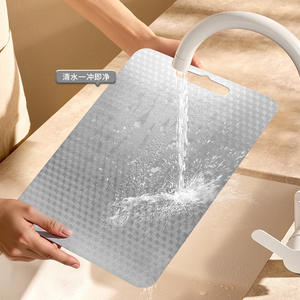 Tabla de Cortar Rectangular de Acero Inoxidable con Patrón de Diamantes, Apta para Lavavajillas, Antibacteriana, de Grado Alimenticio - Product Image 1