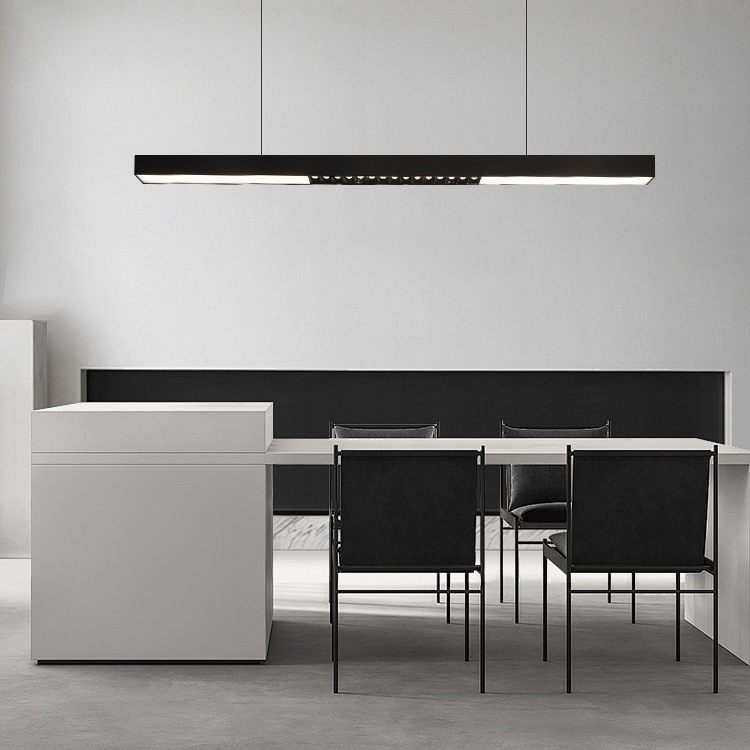 LOSO High Quality Home Office Workshop Linear Hanging Lights 45W Aluminum LED Pendant Lamp