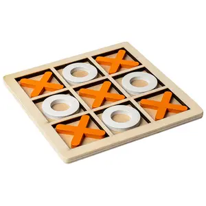 Plateau de jeu d'échecs en bois de bureau amusant ensemble de jouets Tic Tac Toe jouets d'entraînement de pensée logique pour enfants
