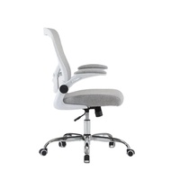 Chaise de bureau ergonomique moderne Chaise de direction Chaise en maille avec appui-tête pivotant réglable Base en métal en acier Matériau PP PU