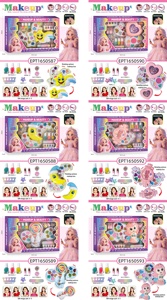Kit de maquillage pour enfants EPT pour filles, ensemble de maquillage réel soluble dans l'eau avec étui rotatif en forme de bonbon, jouet de manucure et nail art pour les enfants de 6 ans et plus - Product Image 4