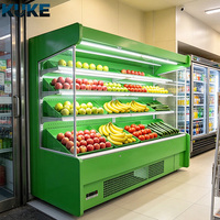 Commerciële displayvriezer supermarkt multideck open koelvitrine luchtgordijn koelkast voor vlees, groenten en fruit