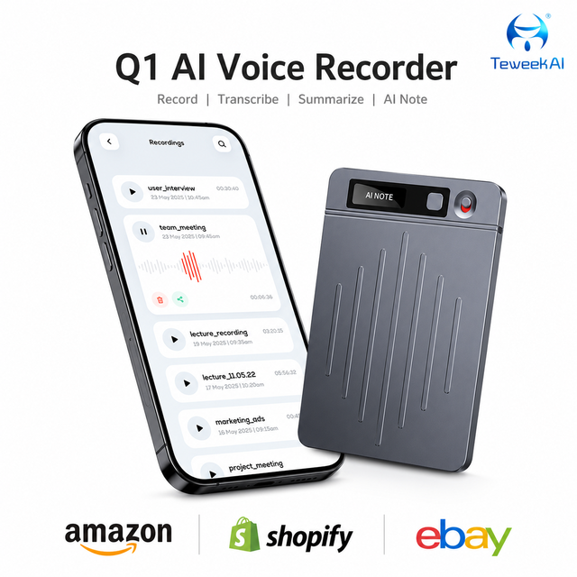 Q1 AI Voice Recorder 64GB Transcription Summary Translation Phone Call MagSafe Portable Meeting Device