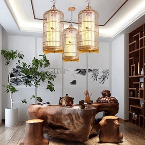 Chinese Style Birdcage Pendant Light Led Long Single Head Home <b>Decor</b> <b>Lighting</b> For Living Room Dining Teahouse Study - Product Image 4