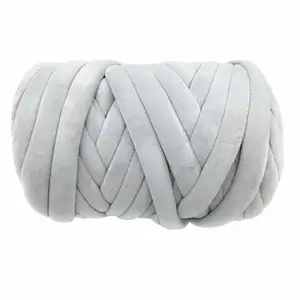 Super Chunky Yarn Thick Velvet Soft Hand Knitting Giant Tubular Yarn for Arm Knitting Extreme DIY Blankets Rugs Pillow