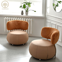 Pouf de chaise rond en velours de style moderne avec dossier bas pour salon, chambre à coucher, hôtel et salle à manger