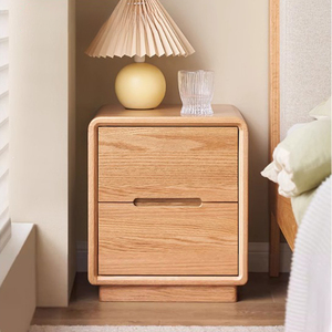 Table de <span class=keywords><strong>chevet</strong></span> et armoire de rangement en chêne massif de style japonais moderne de luxe, avec <span class=keywords><strong>2</strong></span> tiroirs, pour appartement, vente en gros directe d'usine - Product Image 2