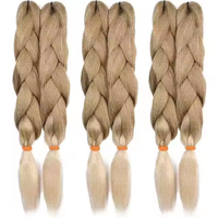 Extensions de cheveux synthétiques tressés Jumbo Yaki TZ pré-étirés de 48 pouces, 2 paquets de 170g