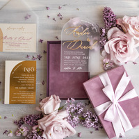 Boîte cadeau en velours personnalisée à deux pièces, estampage à chaud, papier spécial, cartes d'invitation de mariage personnalisables, style européen