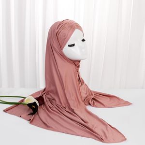 Pañuelo de jersey elástico para mujer, hiyab musulmán con pedrería y cordón, hiyab instantáneo premium con diamantes, tudung poncho hiyab - Product Image 4