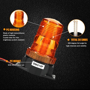 Micro-balise LED ambre de haute qualité, étanche IP66, 12V-110V, lumière d'avertissement de sécurité pour chariot élévateur avec câble de 30 cm - Product Image 4