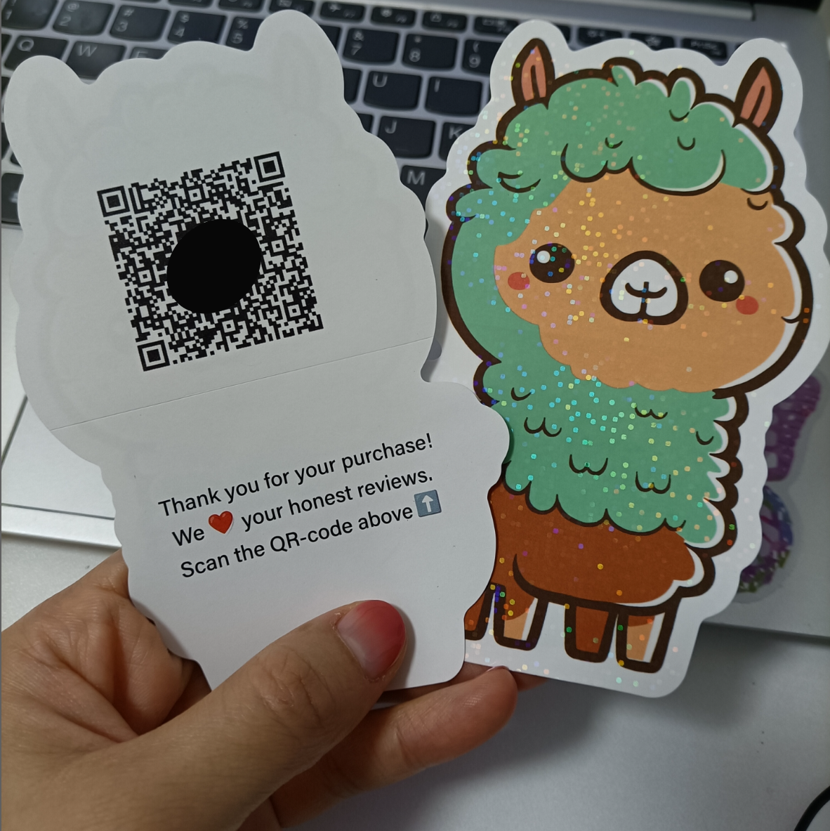 Print QR code on Backing