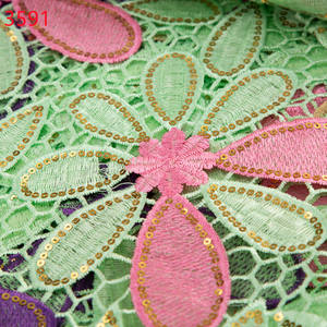 3591 tela de encaje Soluble en agua africana de alta calidad con diamantes de imitación Cordón de guipur Nigeriano para mujeres boda <span class=keywords><strong>Dr</strong></span> - Product Image 2