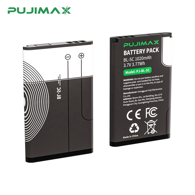 PUJIMAX 3.7V BL-5C Chinese Mobile Phone Battery Replacement for Broadcast Radio/Nokia 2600 2700 3100 3110 5130 6230 6230i N70