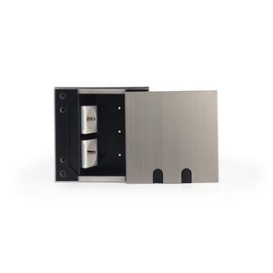 Caja de Conexiones Eléctrica de Acero Inoxidable para Instalación en Suelos de Hormigón con Ranura en U y Cubierta Cepillada - Product Image 1