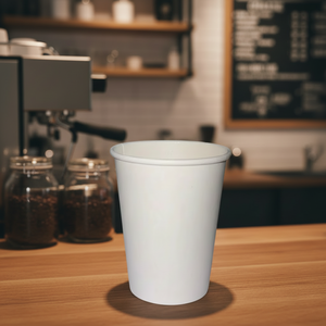 Tazas desechables de papel blanco de doble pared para té, café y bebidas, diseño duradero y a prueba de fugas para fiestas - Product Image 1